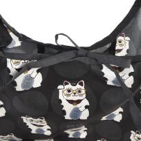 プリントエコバッグ　猫招き柄（ねこ　ネコ　猫）