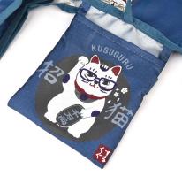 プリントエコバッグ　猫招き柄（ねこ　ネコ　猫）