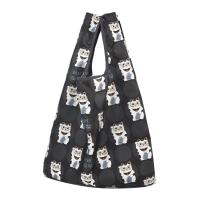 プリントエコバッグ　猫招き柄（ねこ　ネコ　猫）