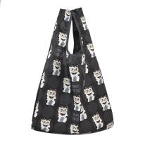 プリントエコバッグ　猫招き柄（ねこ　ネコ　猫）