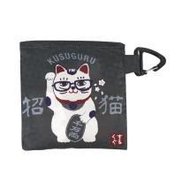 プリントエコバッグ　猫招き柄（ねこ　ネコ　猫）