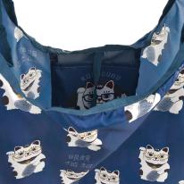 プリントエコバッグ　猫招き柄（ねこ　ネコ　猫）