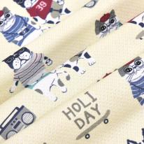 クスグルひやっと冷感タオル　アニマルモード柄（ねこ　ネコ　猫）