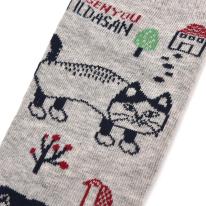 クスグルソックス　ジャガード靴下　マチルダさん柄（ねこ　ネコ　猫）