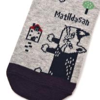 クスグルソックス　ジャガード靴下　マチルダさん柄（ねこ　ネコ　猫）