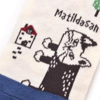 クスグルソックス　ジャガード靴下　マチルダさん柄（ねこ　ネコ　猫）