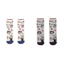 クスグルソックス　ジャガード靴下　マチルダさん柄（ねこ　ネコ　猫）