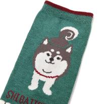 クスグルソックス　ジャガード靴下　柴尻君柄