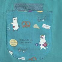 ネコまるけ　両脇釦あきエプロン（ねこ　ネコ　猫）