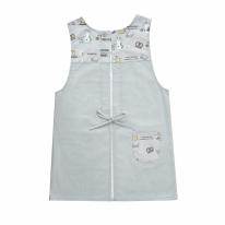 ネコまるけ　釦リボンあきエプロン（ねこ　ネコ　猫）