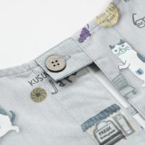 ネコまるけ　釦リボンあきエプロン（ねこ　ネコ　猫）