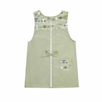 ネコまるけ　釦リボンあきエプロン（ねこ　ネコ　猫）