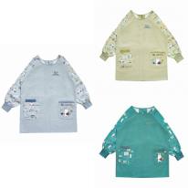 ネコまるけ　釦リボンあきリブカッポウ（ねこ　ネコ　猫）