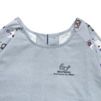 ネコまるけ　釦リボンあきリブカッポウ（ねこ　ネコ　猫）