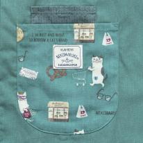 ネコまるけ　釦リボンあきリブカッポウ（ねこ　ネコ　猫）