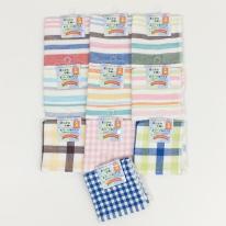 ガーゼ裏パイルタオルハンカチ(1P)【24枚入り/柄込】