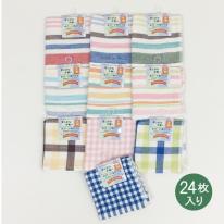 ガーゼ裏パイルタオルハンカチ(1P)【24枚入り/柄込】