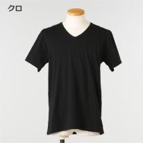 メンズ 綿100% 半袖 インナー Vネック シャツ 無地 紳士 Tシャツ 天竺 肌着 下着 白 黒
