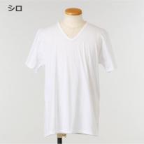 メンズ 綿100% 半袖 インナー Vネック シャツ 無地 紳士 Tシャツ 天竺 肌着 下着 白 黒