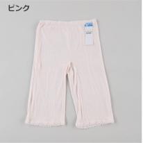 婦人綿100％強撚糸パターンメッシュ５分丈ボトム