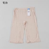 婦人綿100％強撚糸パターンメッシュ５分丈ボトム