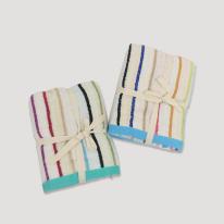 無撚糸大判バスタオル（ラベル付紐巻き）色込み