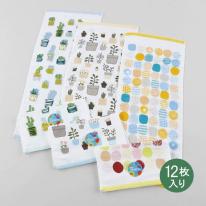 表ガーゼ裏無撚糸フェイスタオル3柄2色込