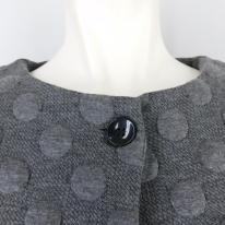 【2025秋冬新作】■1色・2サイズ展開■ドット柄ふくれジャガードジャケット★ゆったりサイズ