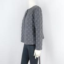 【2025秋冬新作】■1色・2サイズ展開■ドット柄ふくれジャガードジャケット★ゆったりサイズ