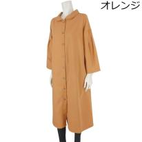 【2025春夏新作】■5色展開■丸襟無地コートワンピース★ゆったりサイズ
