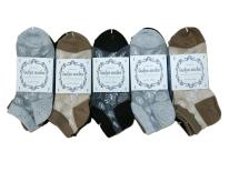 【ナチュラル柄×落ち着きカラー】レディースソックス3足組