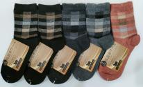 婦人靴下　高率混ウール　格子柄【2足組】クルーソックス