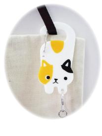 カラビナキーホルダー　ミケねこ