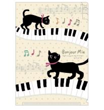 Ａ５クリアファイル　３ポケット　ミュージック