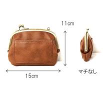 003171000 / ナチュラル合皮　がま口　小銭入れ　全4カラー　ﾍﾞｰｼﾞｭ