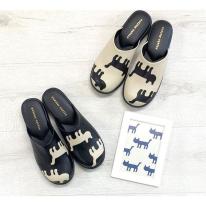 【アツコマタノ】サンダル シルエット猫サンダル M/L