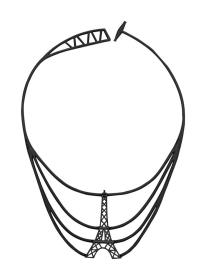 Batucada（バチュカダ）ハンドメイドネックレス　 エッフェル　ブラック