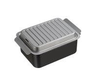 ポコフリットＩＨ対応角型揚げ鍋ワイド　(温度計アミ付)