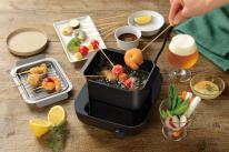 ポコフリットＩＨ対応角型揚げ鍋ミニ　アミ付