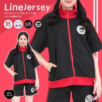 バッドばつ丸ラインジャージトップス Lサイズ