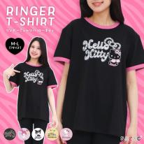 ストーンプリントハローキティリンガーＴシャツ M～Lサイズ