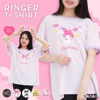 パステルバルーンマイメロディリンガーＴシャツ M～Lサイズ