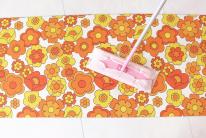 【昭和レトロ】　拭けるキッチンマット　ルアンス