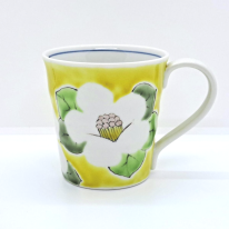 九谷焼マグカップ／黄椿