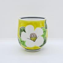 九谷焼湯呑／黄椿