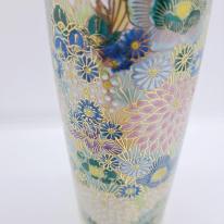 九谷焼6号寸胴花瓶／花詰（青）