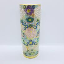 九谷焼6号寸胴花瓶／花詰（青）