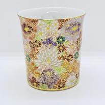 九谷焼マグカップ／花詰（赤）