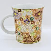 九谷焼マグカップ／花詰（赤）