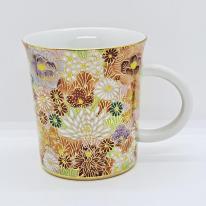 九谷焼マグカップ／花詰（赤）